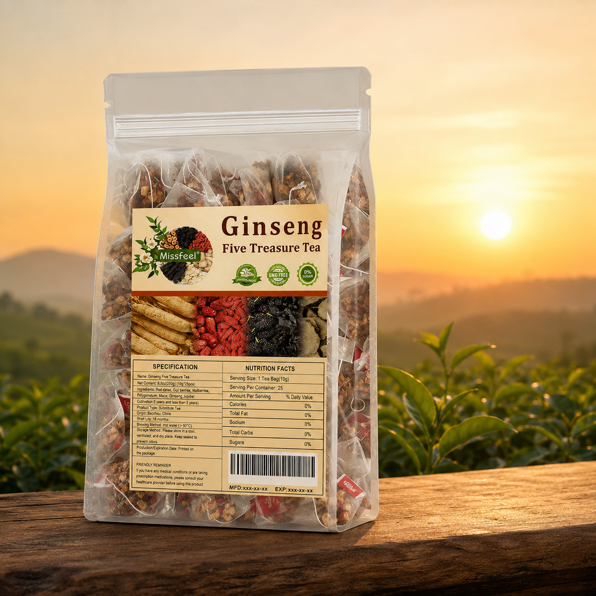 Ginseng Five Treasure Tea Bags